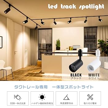 Amazon.co.jp : 共同照明 4個セット ダクトレール用スポット
